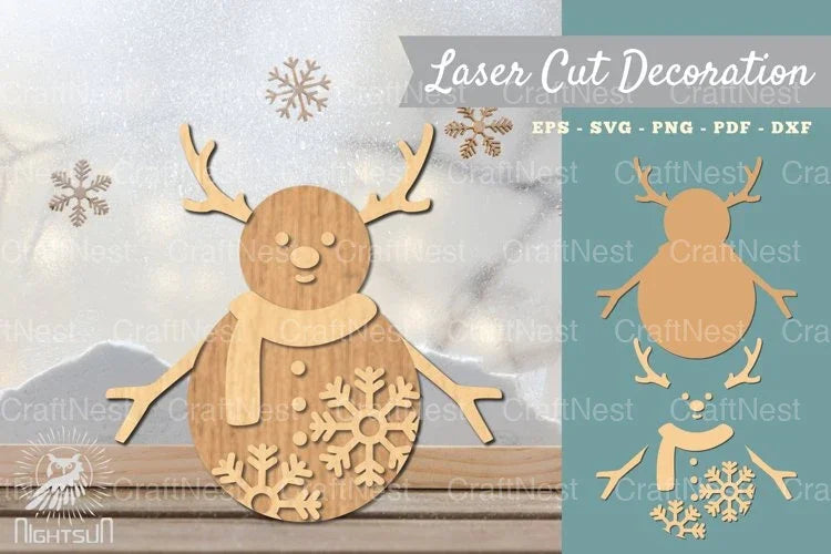 Snowman Lasercut Decoration Clipart Bundle - CraftNest - Digital Crafting and Art