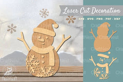 Snowman Lasercut Decoration Clipart Bundle - CraftNest - Digital Crafting and Art