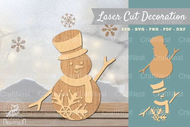 Snowman Lasercut Decoration Clipart Bundle - CraftNest - Digital Crafting and Art