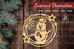 Snowman Lasercut Round SVG Bundle - CraftNest - Digital Crafting and Art