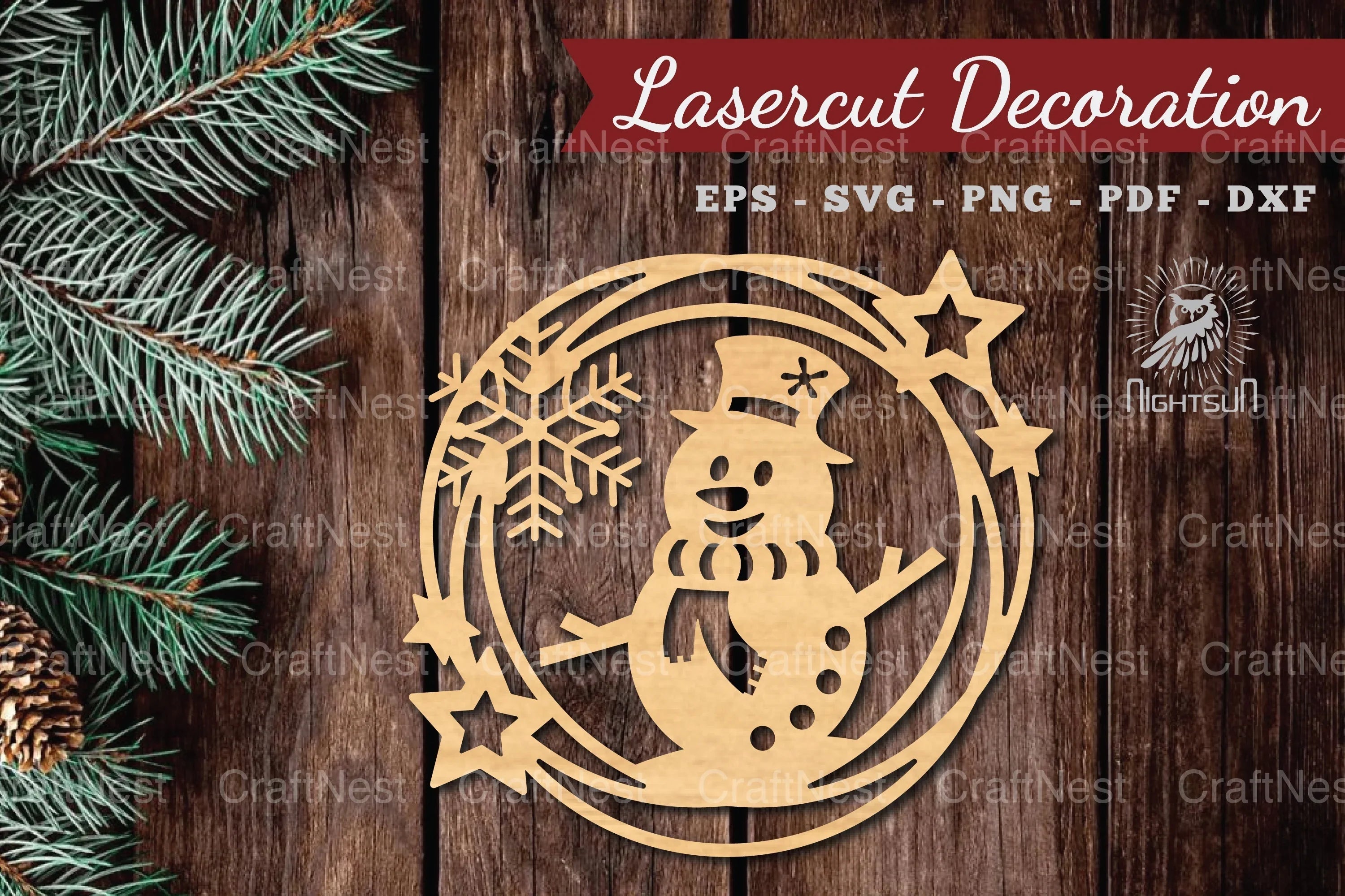 Snowman Lasercut Round SVG Bundle - CraftNest - Digital Crafting and Art