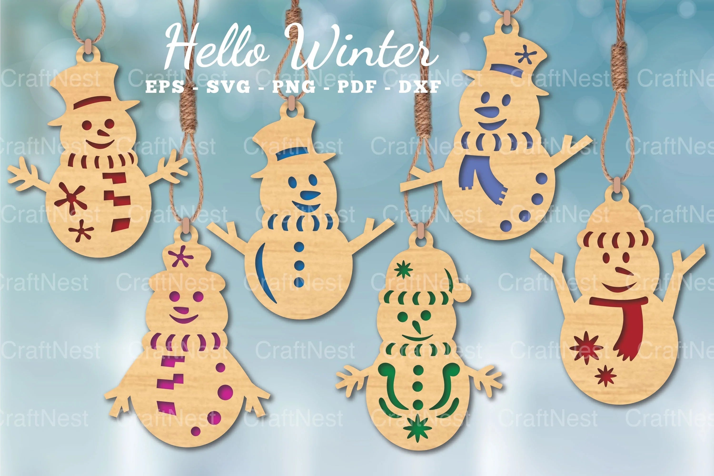 Snowman Ornament Collection Clipart Bundle - CraftNest - Digital Crafting and Art