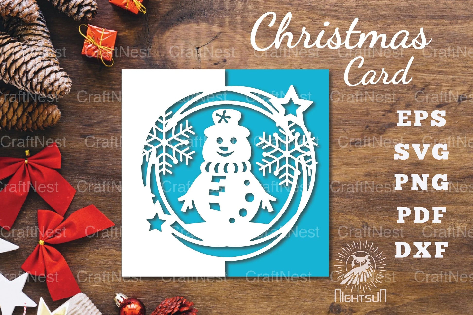 Snowman Papercut Card SVG Bundle - CraftNest - Digital Crafting and Art