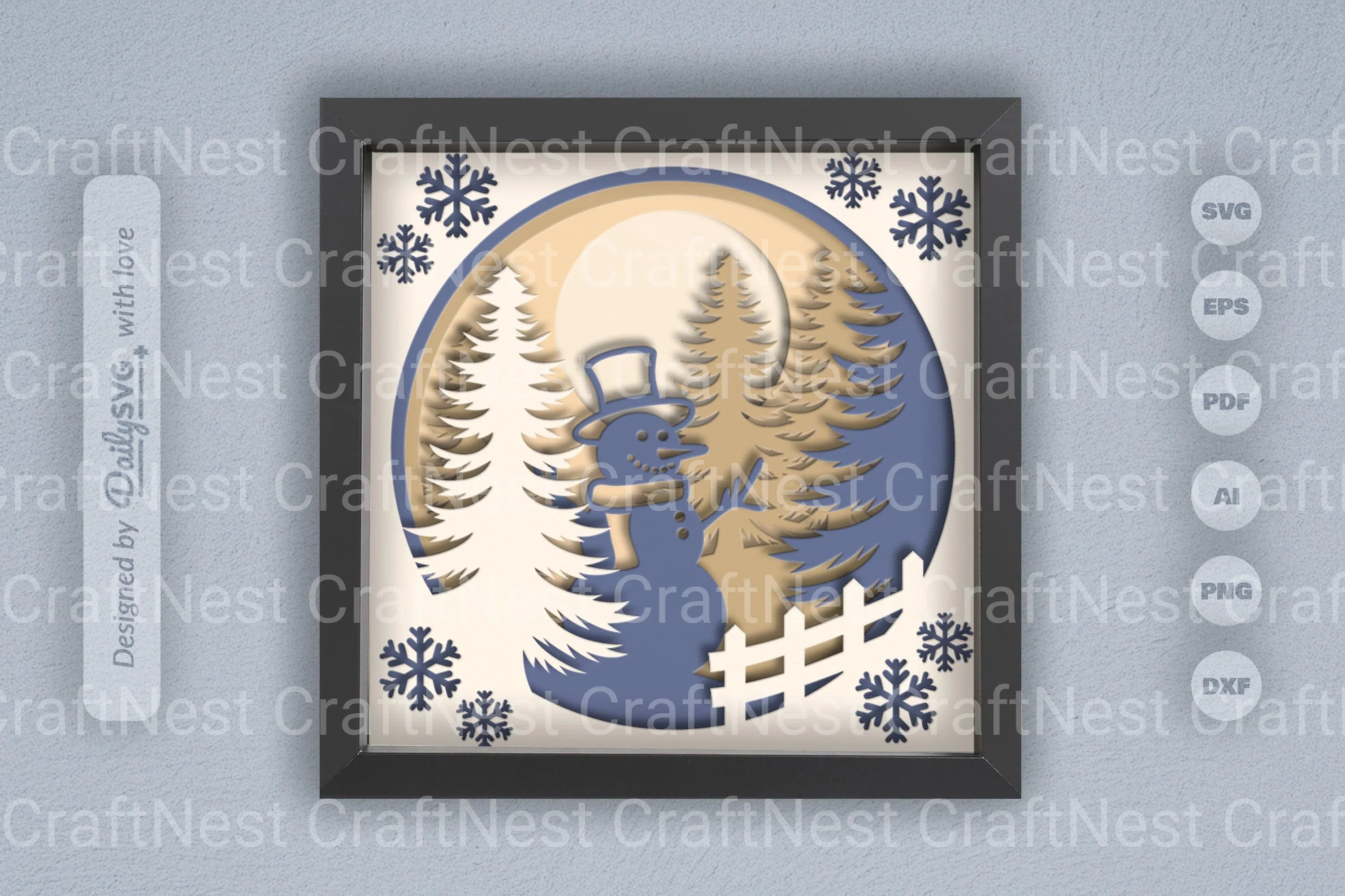 Snowman Winter Papercut SVG Bundle