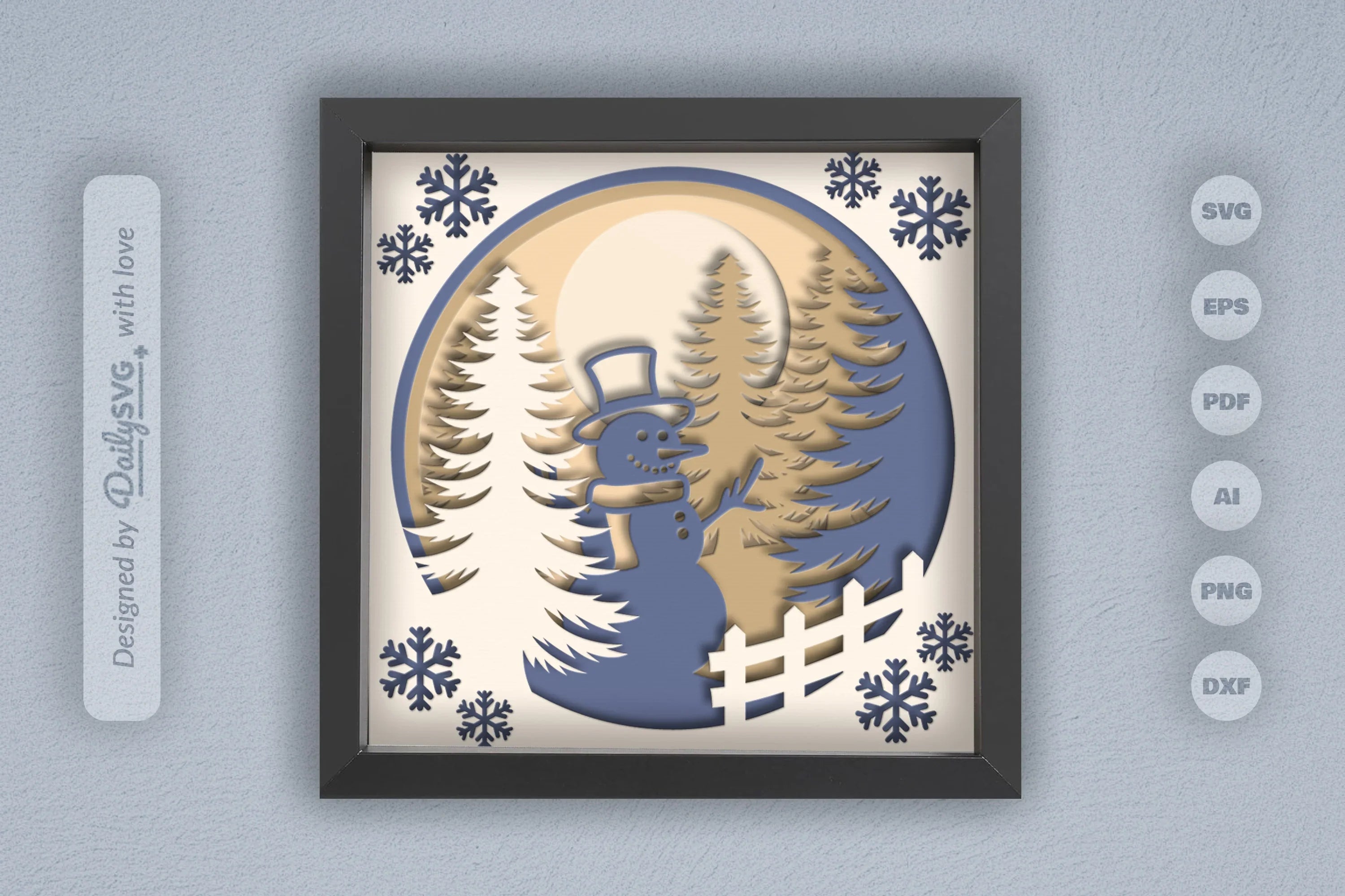 Snowman Winter Papercut SVG Bundle - CraftNest - Digital Crafting and Art