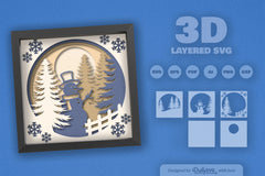 Snowman Winter Papercut SVG Bundle - CraftNest - Digital Crafting and Art