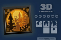 Snowman Winter Papercut SVG Bundle - CraftNest - Digital Crafting and Art