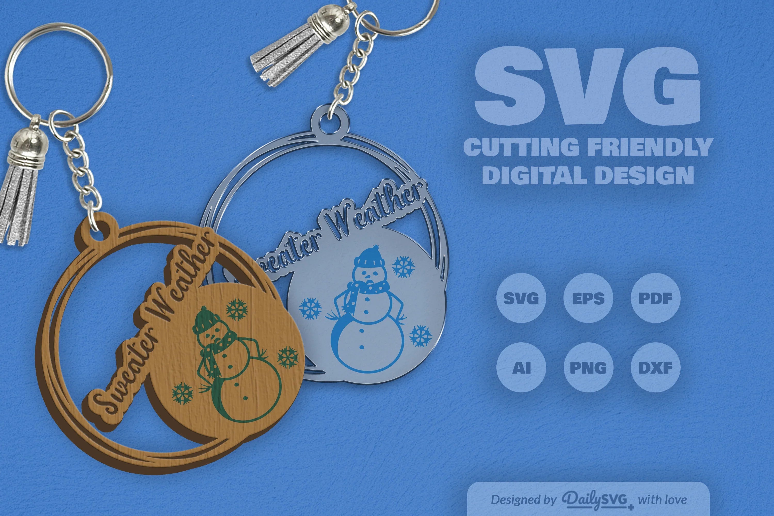 Snowman Winter Quote Keychain Clipart - CraftNest - Digital Crafting and Art