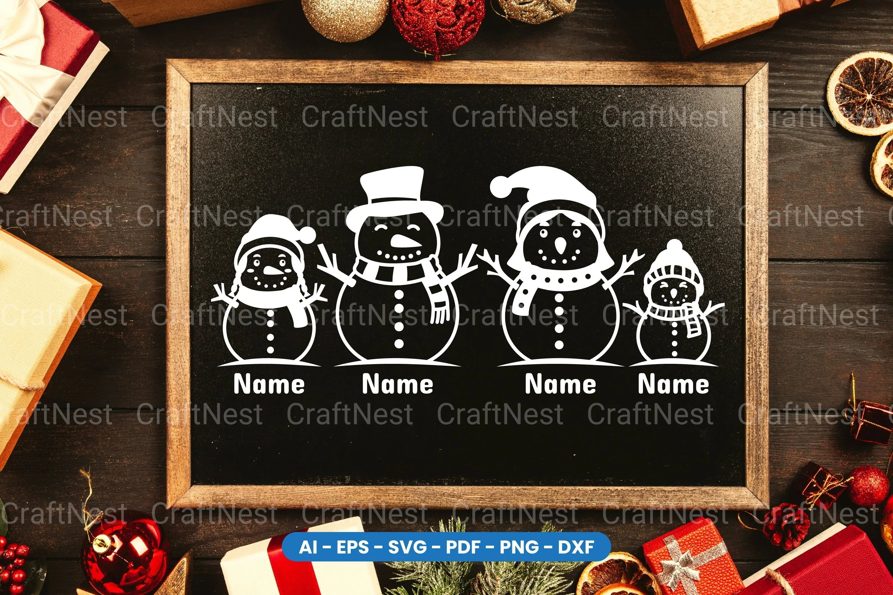 Snowman Family SVG Bundle - CraftNest - Digital Crafting and Art