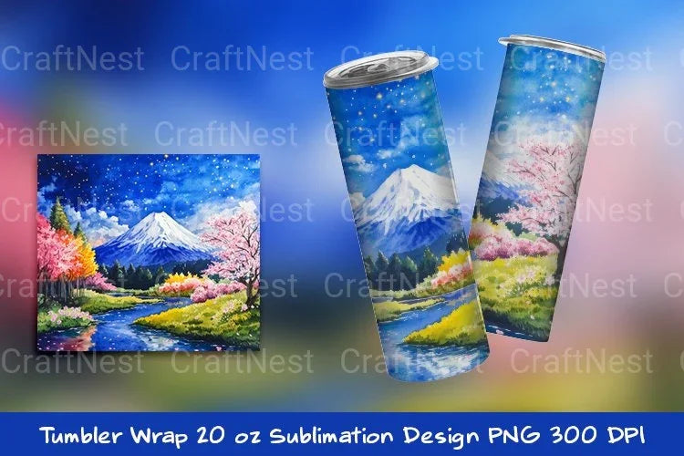 Snowy Mountain Nights Tumbler Wrap - CraftNest - Digital Crafting and Art