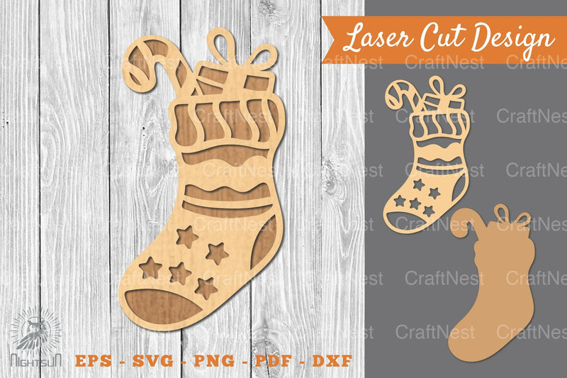 Socks and Gift Laser Cut Decoration Clipart Bundle - CraftNest - Digital Crafting and Art