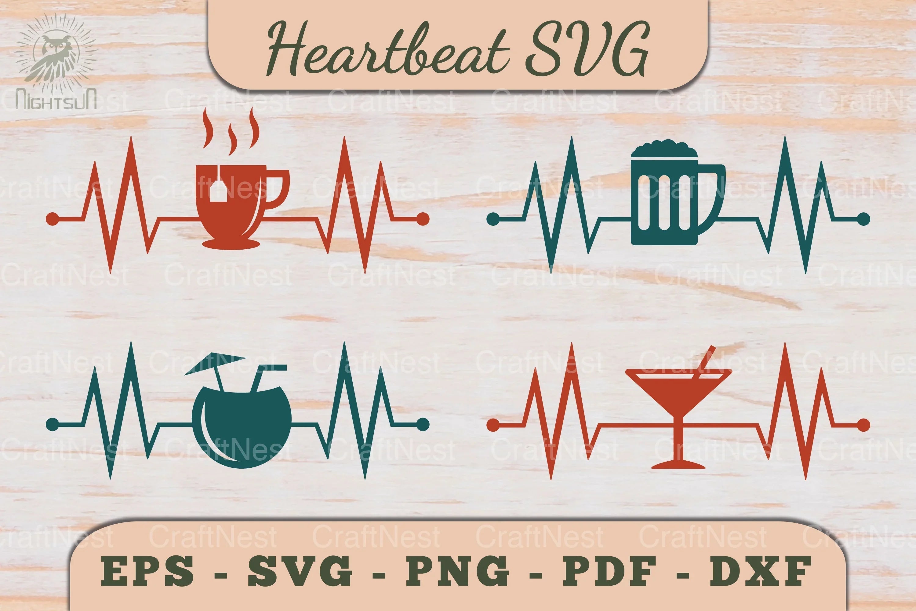 Soft Drinks Heartbeat SVG Bundle - CraftNest - Digital Crafting and Art