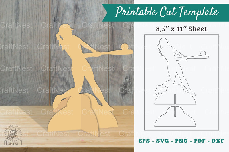 Softball Printable Cut Template Clipart Bundle - CraftNest - Digital Crafting and Art