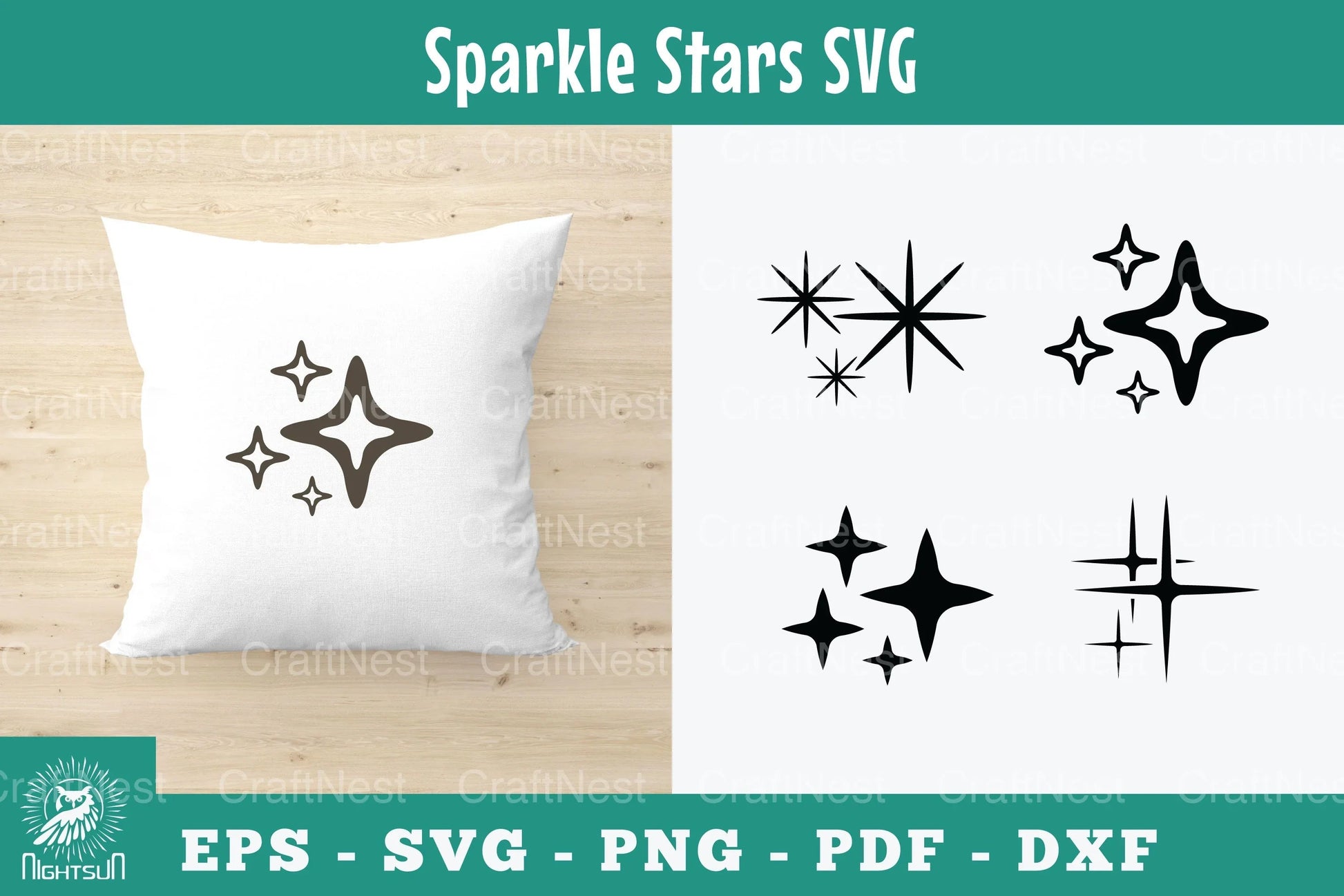 Sparkle Stars Silhouette Clipart Bundle - CraftNest - Digital Crafting and Art