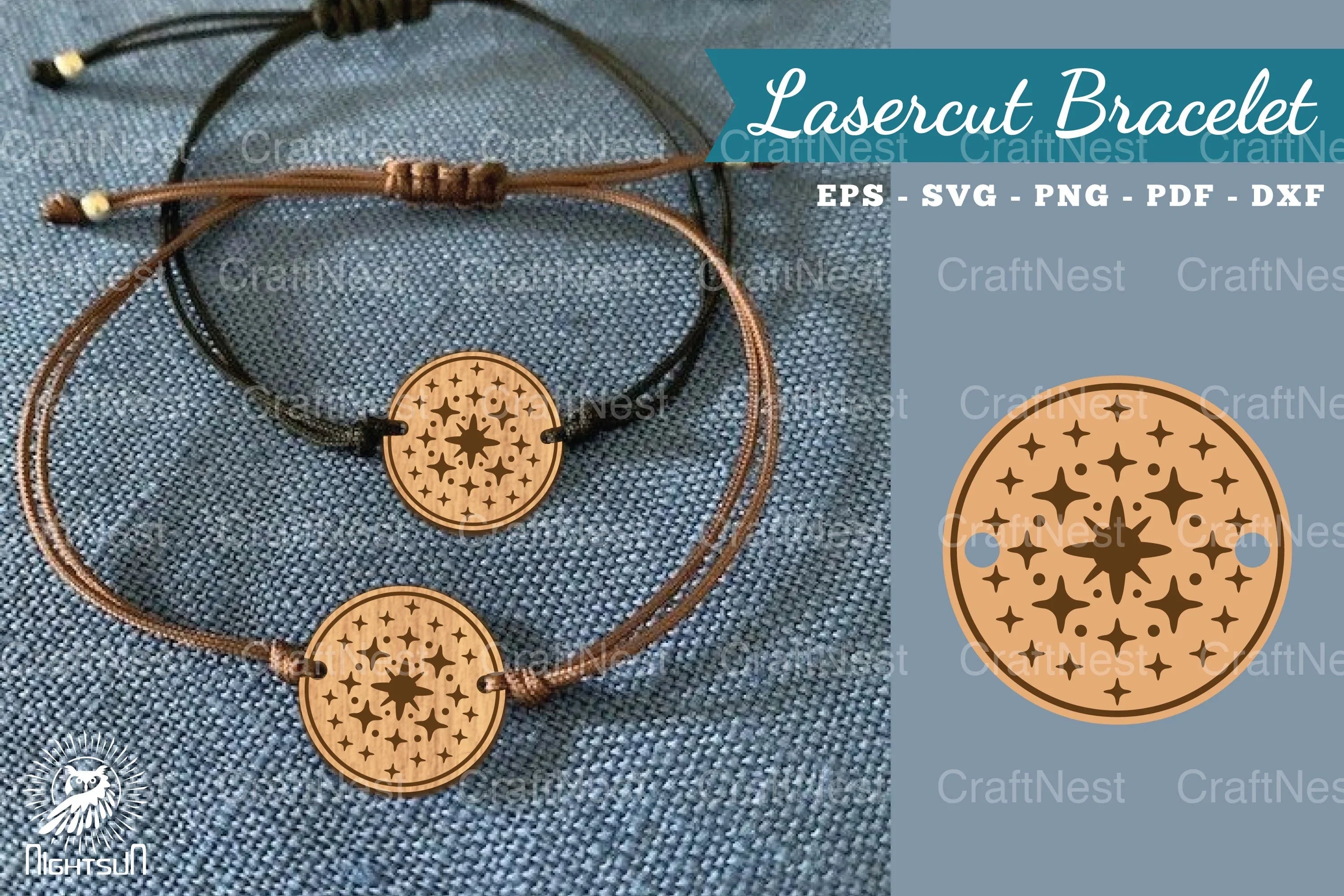 Sparkling Stars Lasercut Bracelet Design Bundle - CraftNest - Digital Crafting and Art