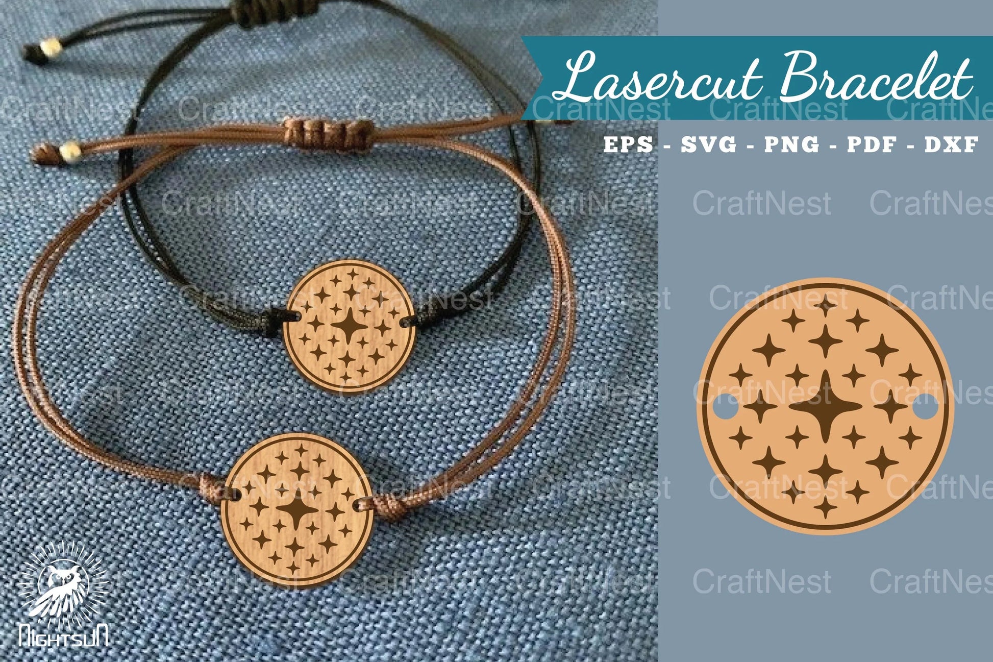 Sparkling Stars Lasercut Bracelet Design Bundle - CraftNest - Digital Crafting and Art