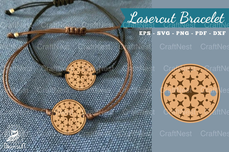 Sparkling Stars Lasercut Bracelet Design - CraftNest - Digital Crafting and Art