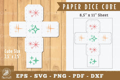 Sparkling Stars Paper Dice Cube Printable Clipart Bundle - CraftNest - Digital Crafting and Art