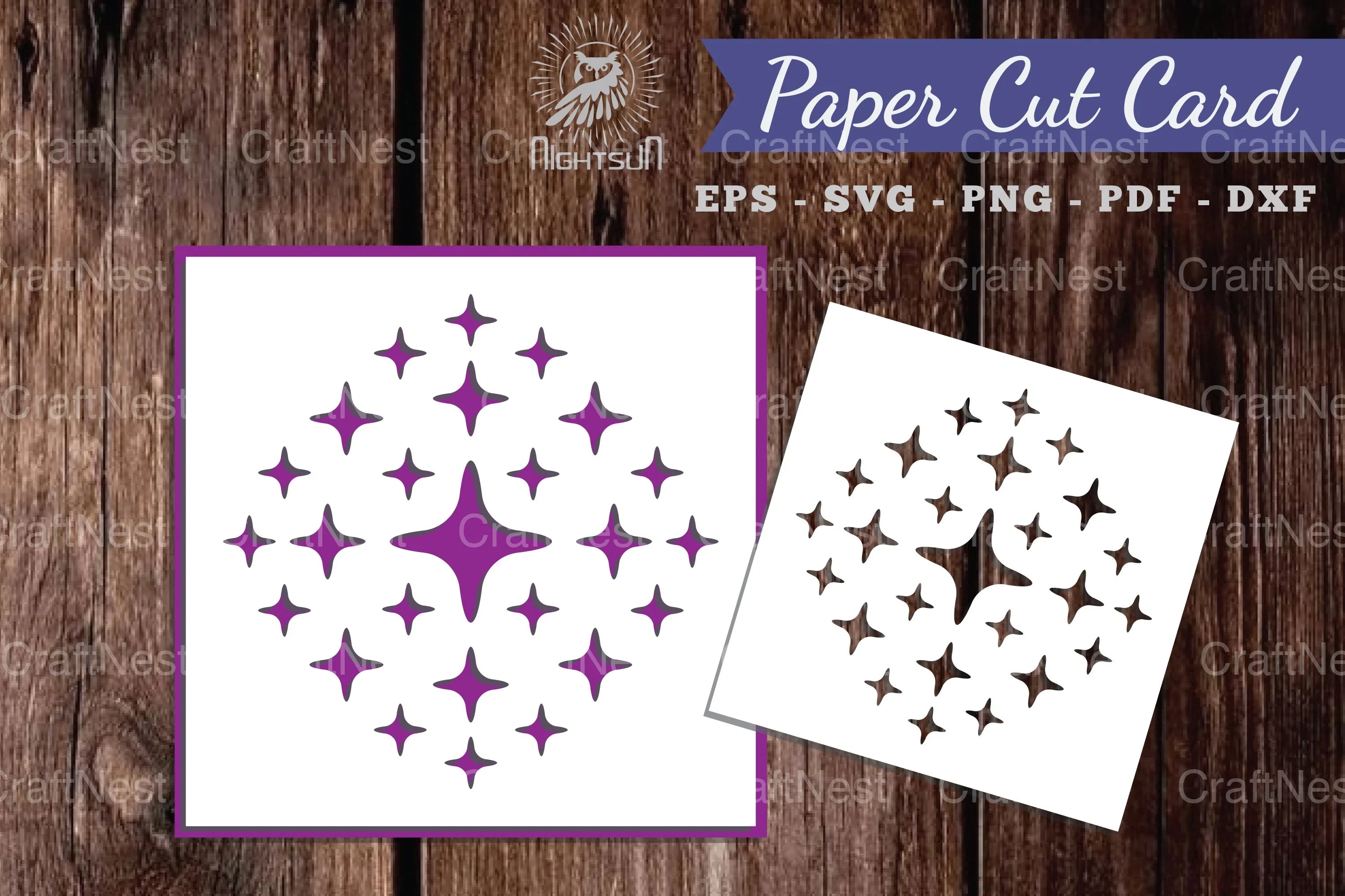 Parkling Stars Papercut Card SVG Bundle - CraftNest - Digital Crafting and Art