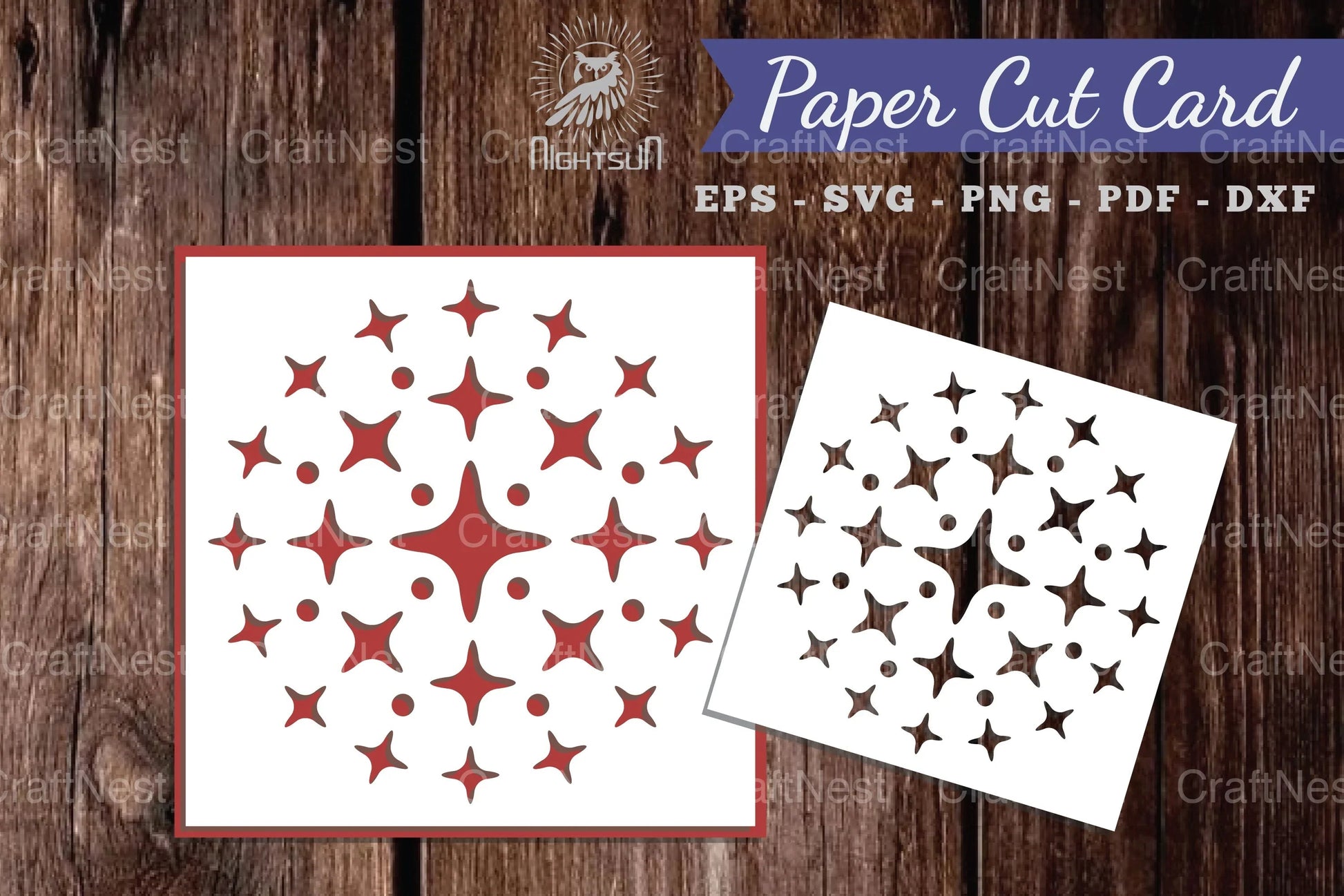 Parkling Stars Papercut Card SVG Design Bundle - CraftNest - Digital Crafting and Art
