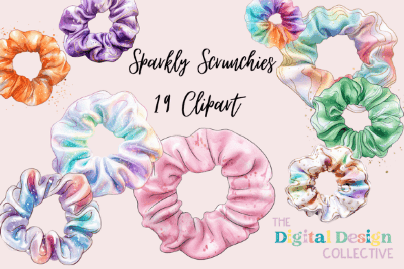 Sparkly Scrunchie Clipart Bundle - CraftNest - Digital Crafting and Art
