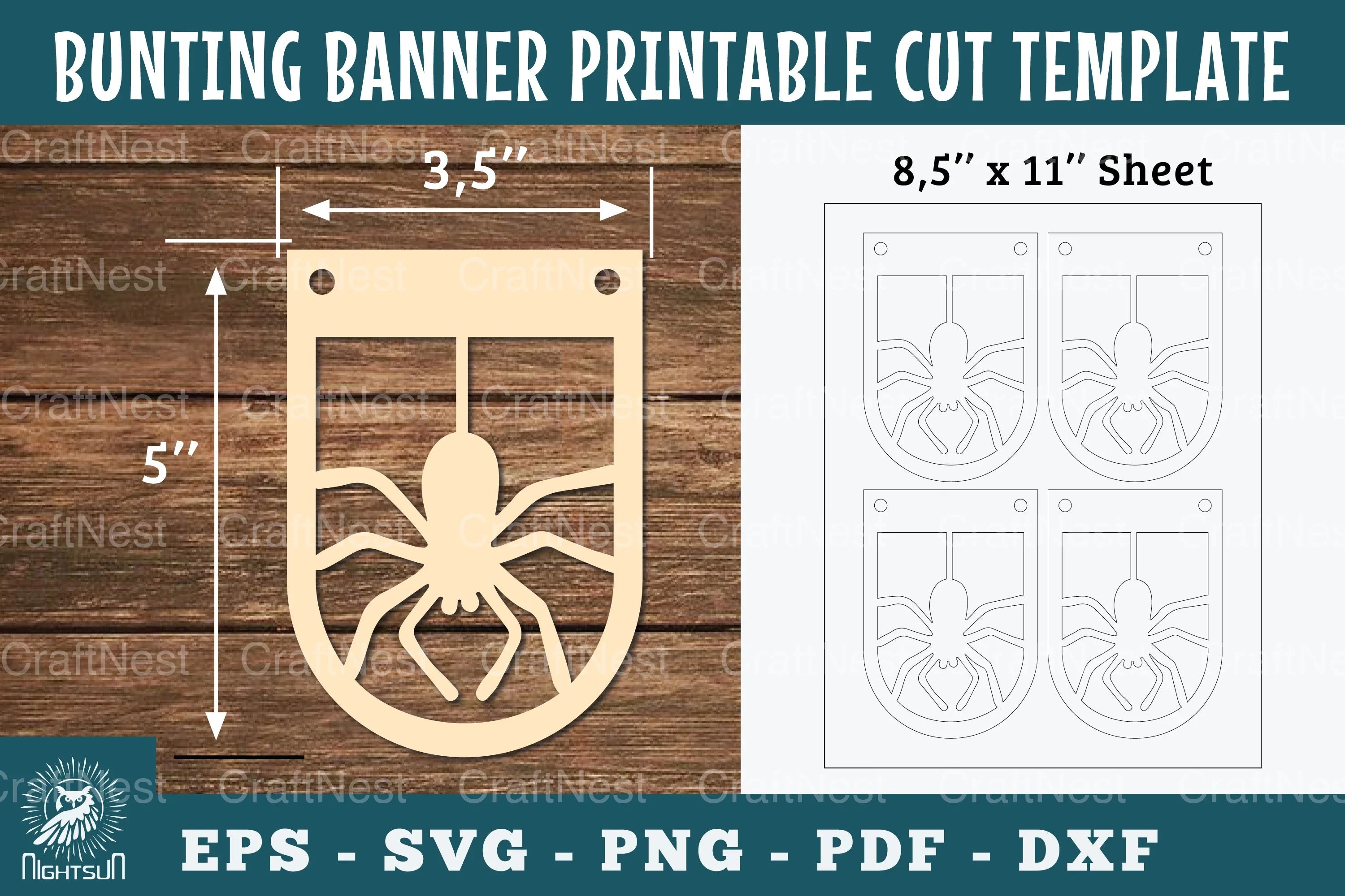 Spider Bunting Banner Printable - Clipart Bundle - CraftNest - Digital Crafting and Art