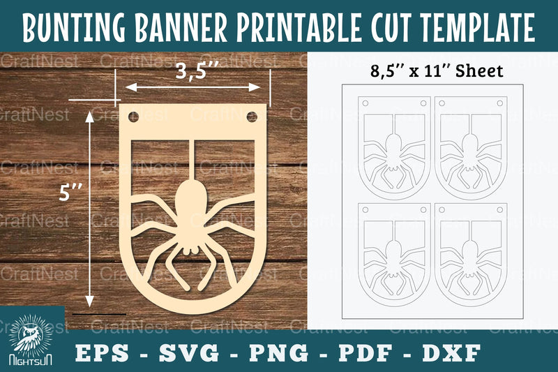 Spider Bunting Banner Printable - Clipart Bundle - CraftNest - Digital Crafting and Art