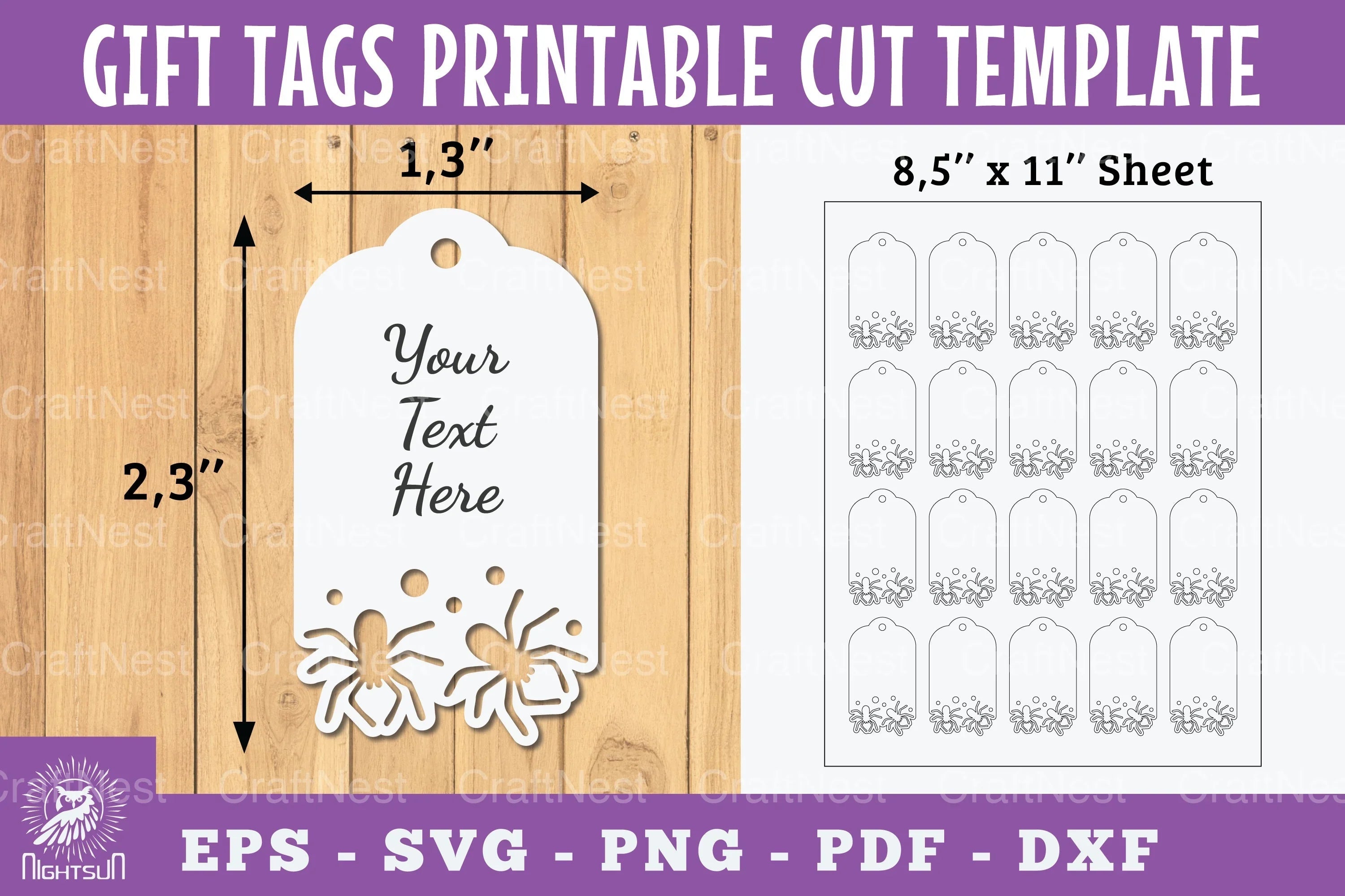 Spider Gift Tags Printable Bundle - CraftNest - Digital Crafting and Art