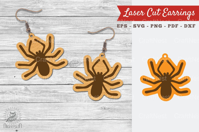 Spider Laser Cut Earrings SVG Design Bundle - CraftNest - Digital Crafting and Art