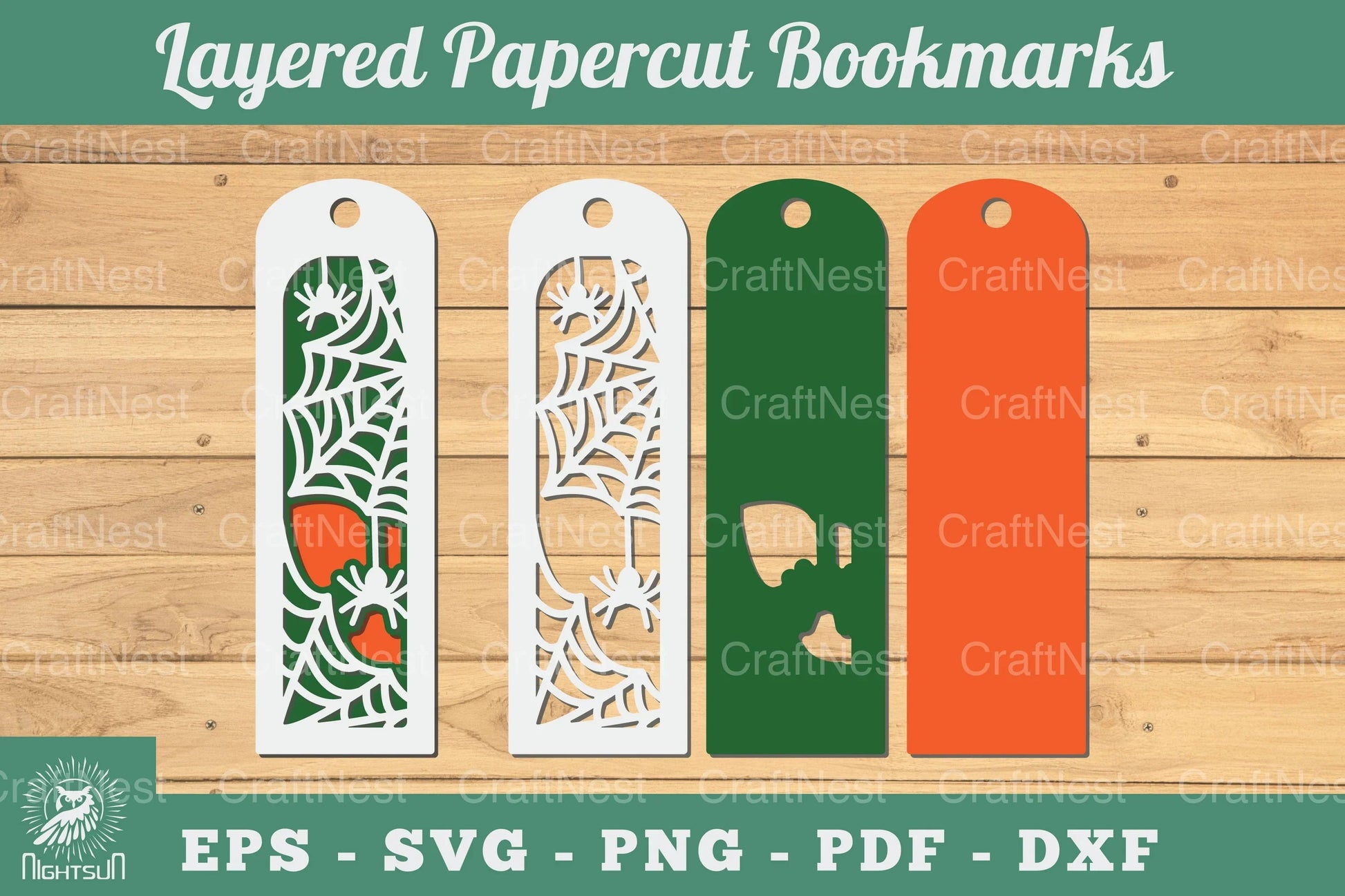Spider Webs 3D Papercut Bookmarks SVG Bundle - CraftNest - Digital Crafting and Art