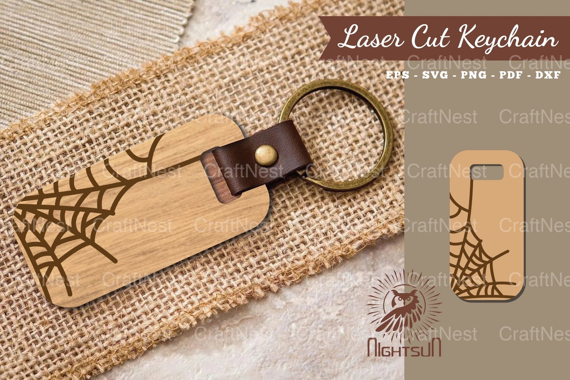 Spider Webs Laser Cut Keychain Design Bundle - CraftNest - Digital Crafting and Art