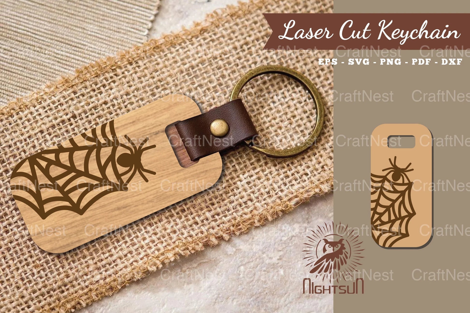 Spider Webs Laser Cut Keychain Design Bundle - CraftNest - Digital Crafting and Art