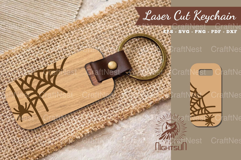 Spider Webs Laser Cut Keychain Design Bundle - CraftNest - Digital Crafting and Art