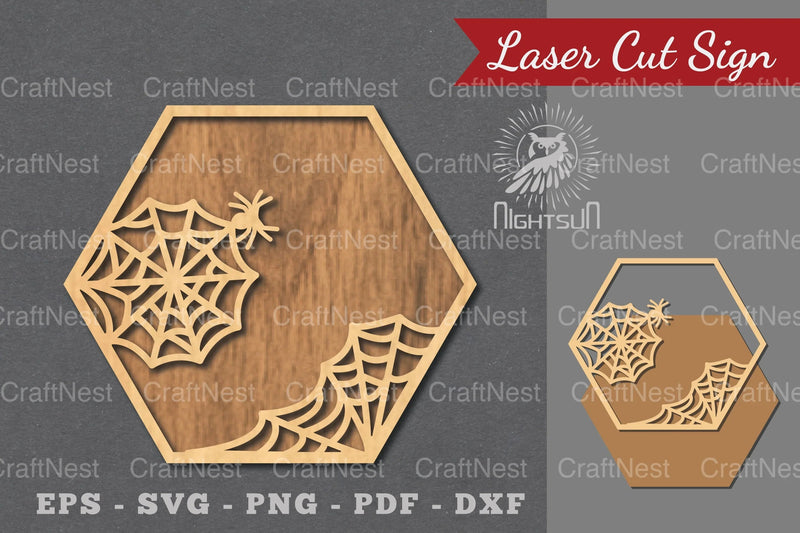 Spider Webs Laser Cut Sign - Halloween Decor Clipart Bundle - CraftNest - Digital Crafting and Art