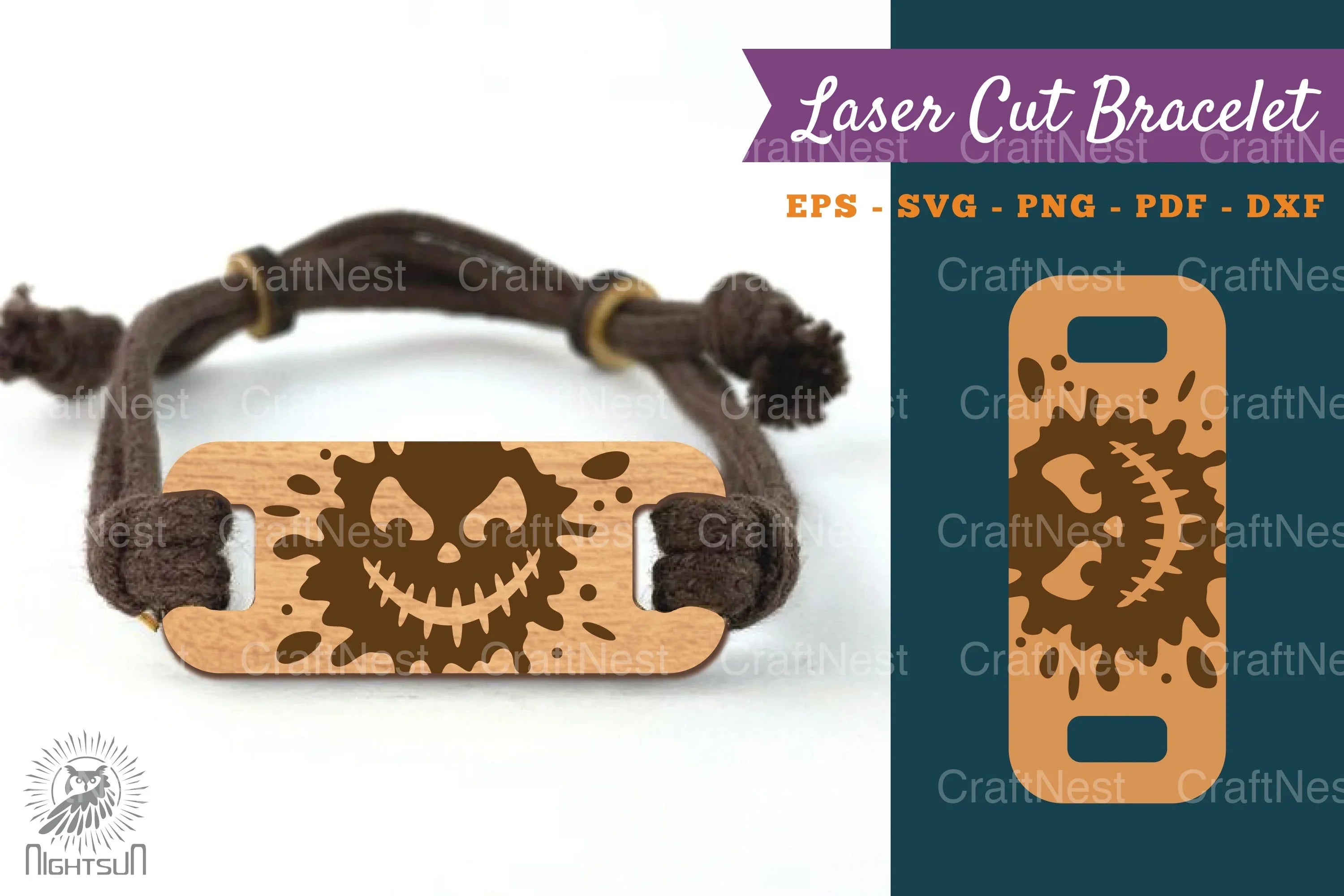 Ghost Face Laser Cut Bracelet SVG Bundle - CraftNest - Digital Crafting and Art