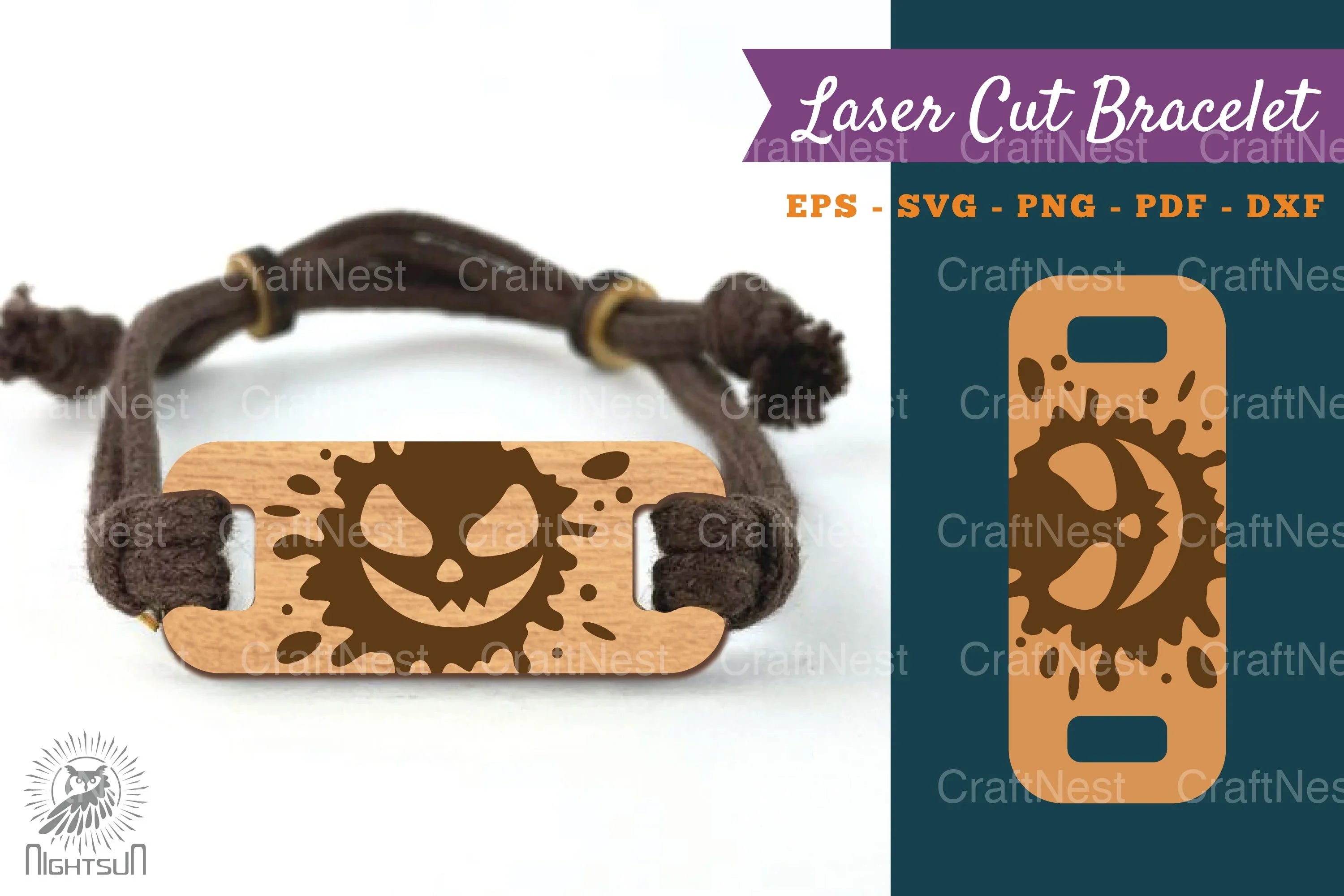 Splash Ghost Face Laser Cut Bracelet Clipart Bundle - CraftNest - Digital Crafting and Art