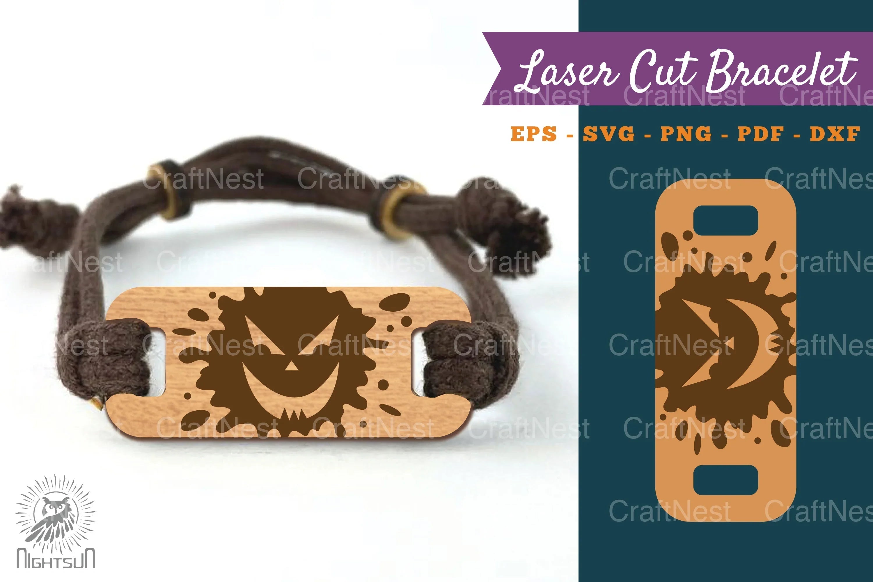 Splash Ghost Face Laser Cut Bracelet Clipart Bundle - CraftNest - Digital Crafting and Art
