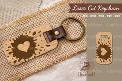 Splash Heart Laser Cut Keychain Design Bundle - CraftNest - Digital Crafting and Art