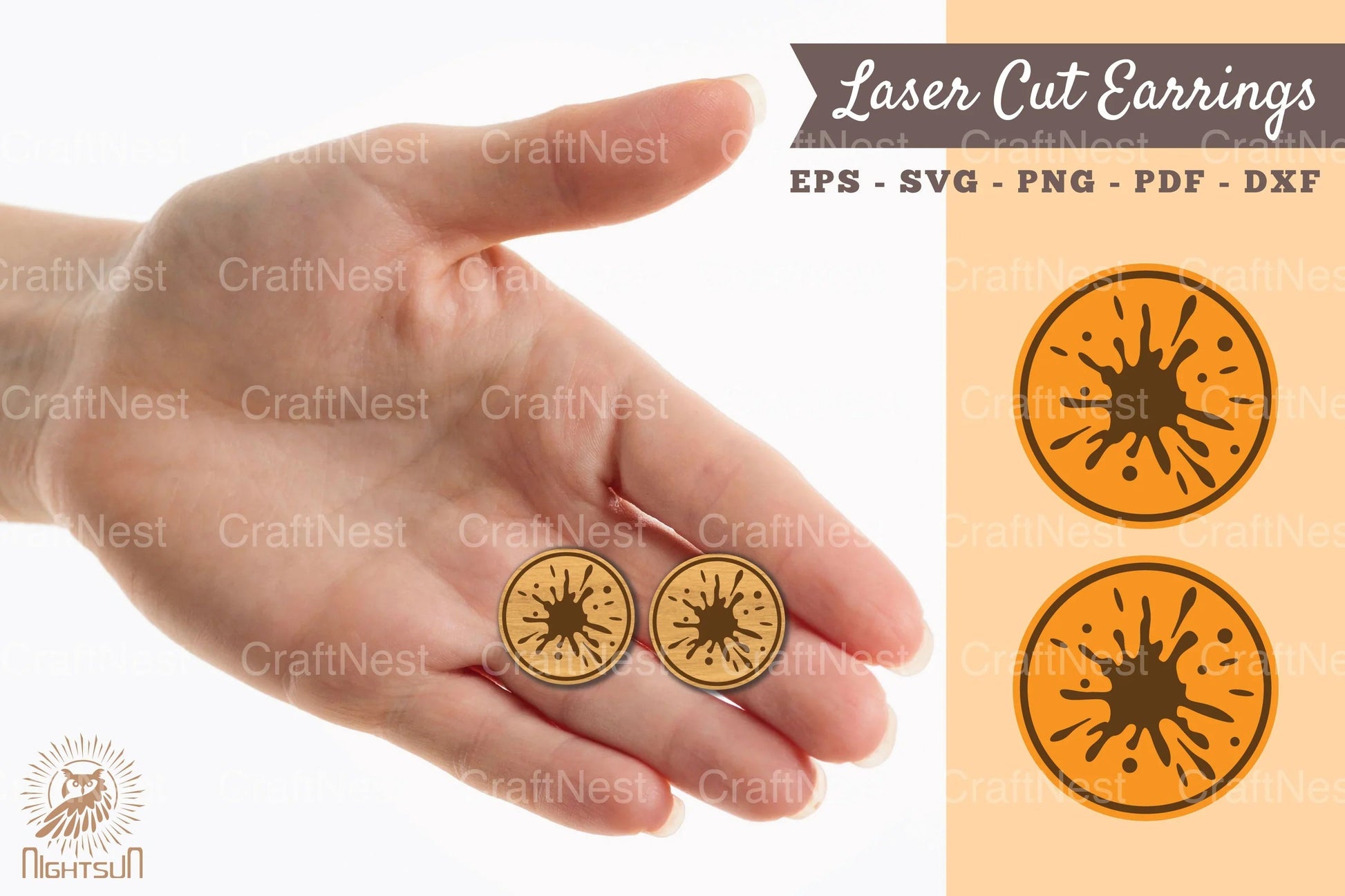 Splash Laser Cut Earrings SVG Design Bundle - CraftNest - Digital Crafting and Art