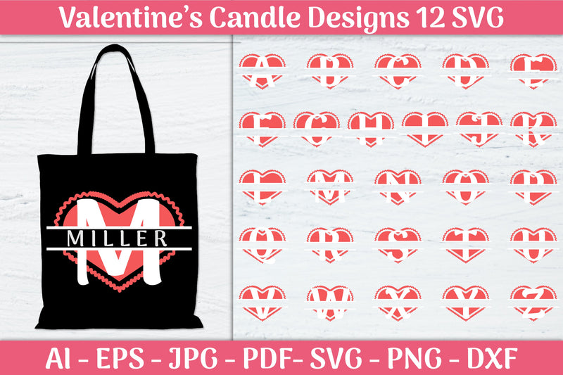Split Alphabet Love Valentine SVG Bundle - CraftNest - Digital Crafting and Art