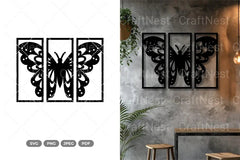 Split Butterfly Wall Decor SVG Bundle Clipart - CraftNest - Digital Crafting and Art