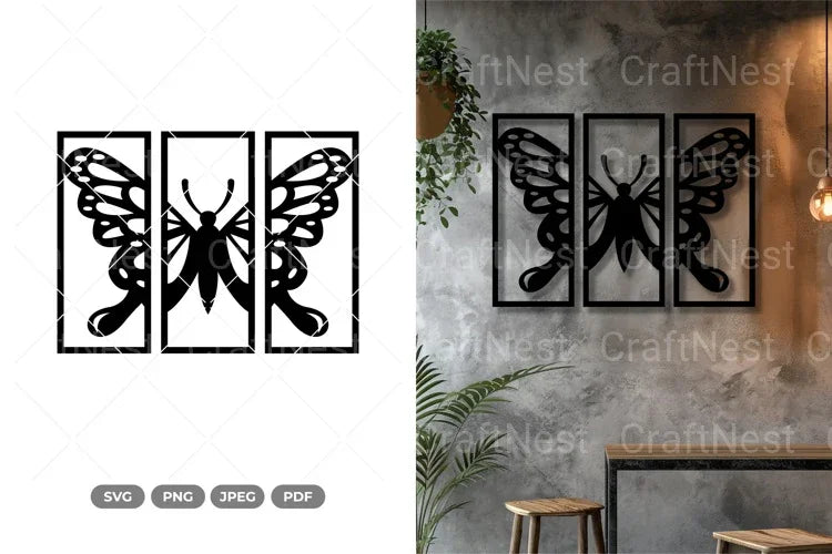 Split Butterfly Wall Decor SVG Bundle - CraftNest - Digital Crafting and Art