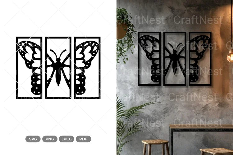 Split Butterfly Wall Decor SVG Bundle - CraftNest - Digital Crafting and Art