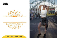 Split Sunflower Border SVG Bundle - CraftNest - Digital Crafting and Art