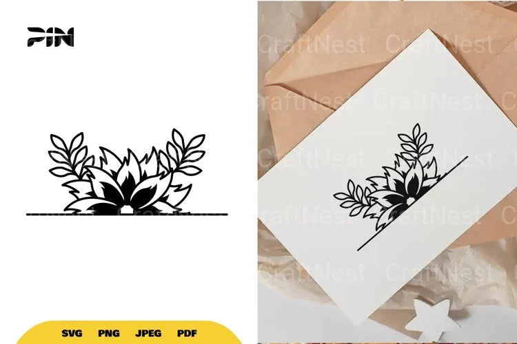 Split Sunflower Border SVG Bundle - CraftNest - Digital Crafting and Art