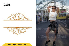 Split Sunflower Border SVG Bundle - CraftNest - Digital Crafting and Art