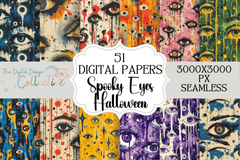 Spooky Eyes Seamless Halloween Crafting Papers - CraftNest - Digital Crafting and Art