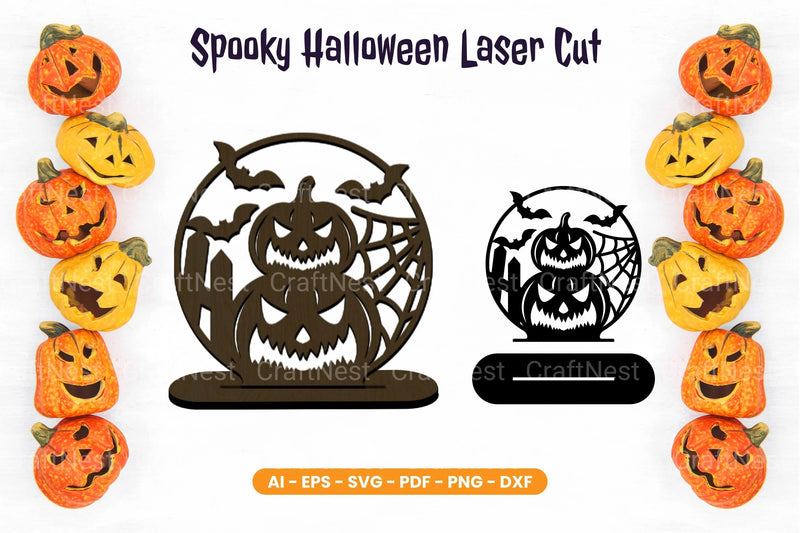Spooky Halloween Laser Cut Stand SVG Bundle - CraftNest - Digital Crafting and Art