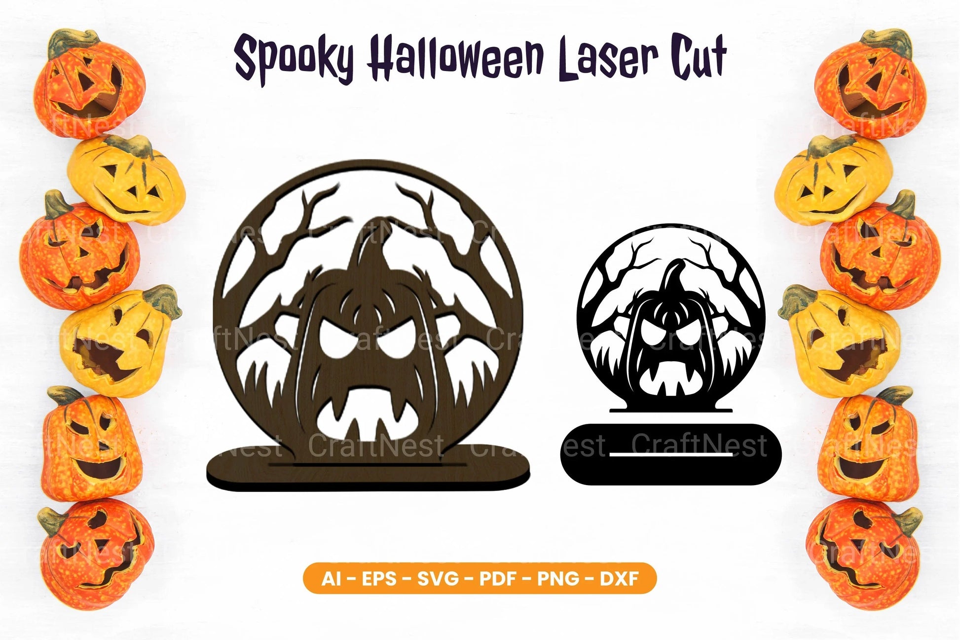 Spooky Halloween Laser Cut Stand SVG Bundle - CraftNest - Digital Crafting and Art