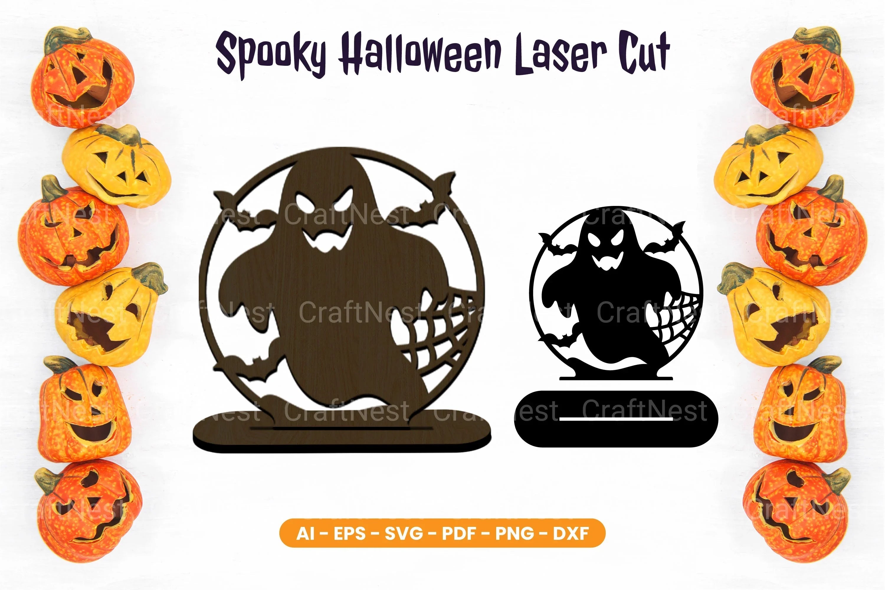 Spooky Halloween Laser Cut Stand SVG Bundle - CraftNest - Digital Crafting and Art